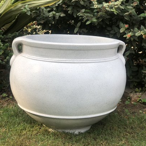 LIGHTWEIGHT FLORAL STONE HOMEFRONT PLANTER POT IN UNBREAKBLE FIBER HOME GARDEN BALCONY PATIO DECOR