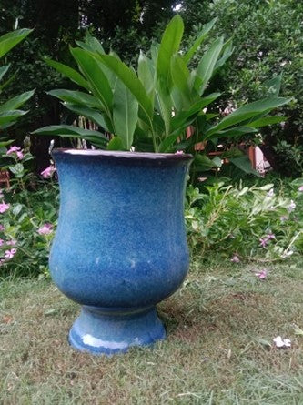 CERAMIC CHALICE SHAPED POT FOR HOME GARDEN BALCONY DECOR