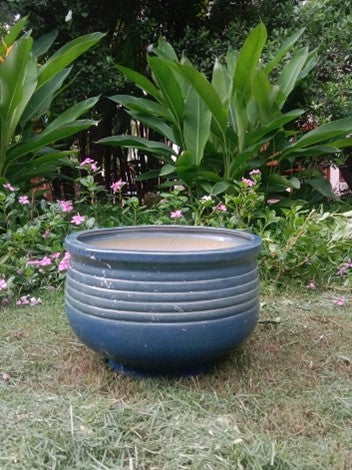 CERAMIC HALF LINED URLI POT FOR HOME GARDEN BALCONY DECOR