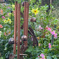 Dragon Fly Copper Color Wind Chime with 4 Aluminum Tubes and 6 dragon fly, Home Garden Patio Decor