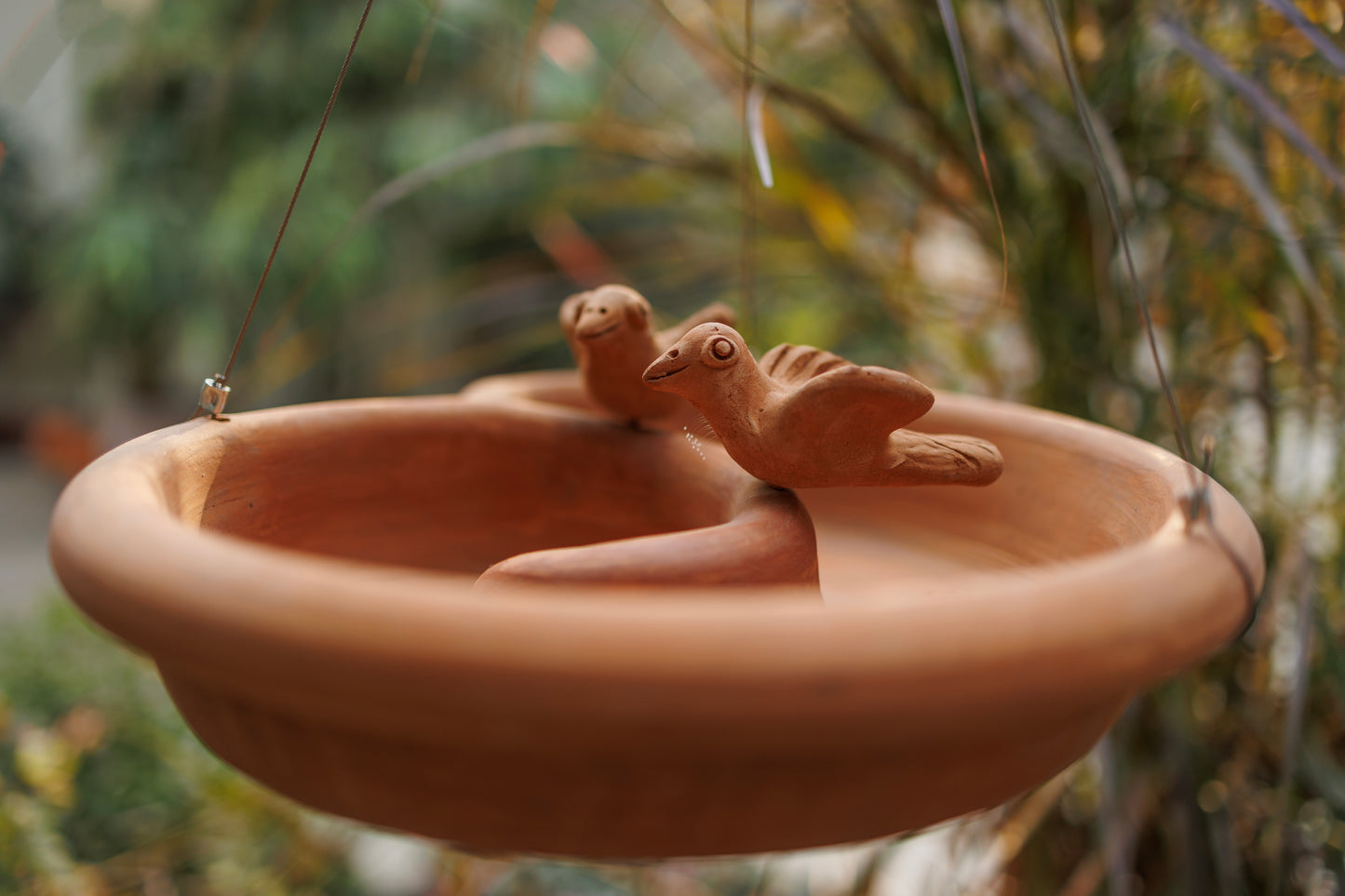 Terracotta Bird  Feeder for Home Garden Balcony decor