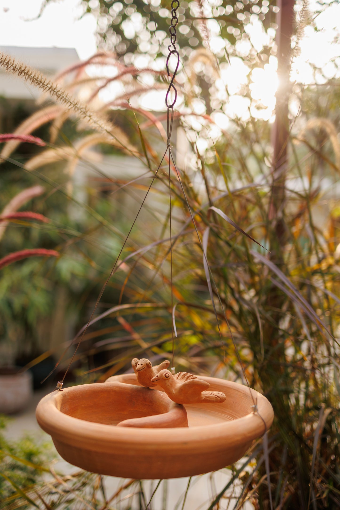 Terracotta Bird  Feeder for Home Garden Balcony decor