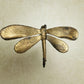 Dragon Fly Golden Color Wind Chime with 4 Aluminum Tubes and 6 dragon fly, Home Garden Patio Decor