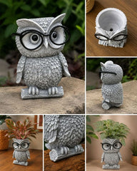 Wise Owl Planter with Glasses