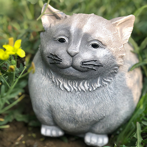 CUTE RESIN DURABLE FAT CAT FIGURINE FOR HOME GARDEN BALCONY DECOR