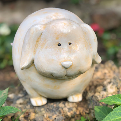 CUTE RESIN DURABLE DOGGY FIGURINE FOR HOME GARDEN BALCONY DECOR