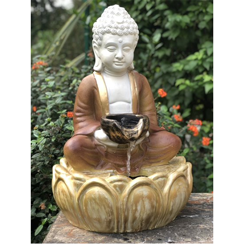 SERENE BUDDHA WATER FEATURE IN RESIN INDOOR OR OUTDOOR FOR HOME GARDEN BALCONY PATIO DECOR