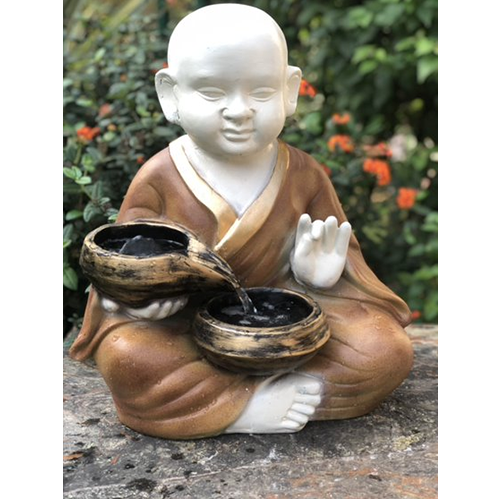 BABY BUDDHA ZEN WATER FEATURE IN RESIN INDOOR OR OUTDOOR FOR HOME GARDEN BALCONY PATIO DECOR