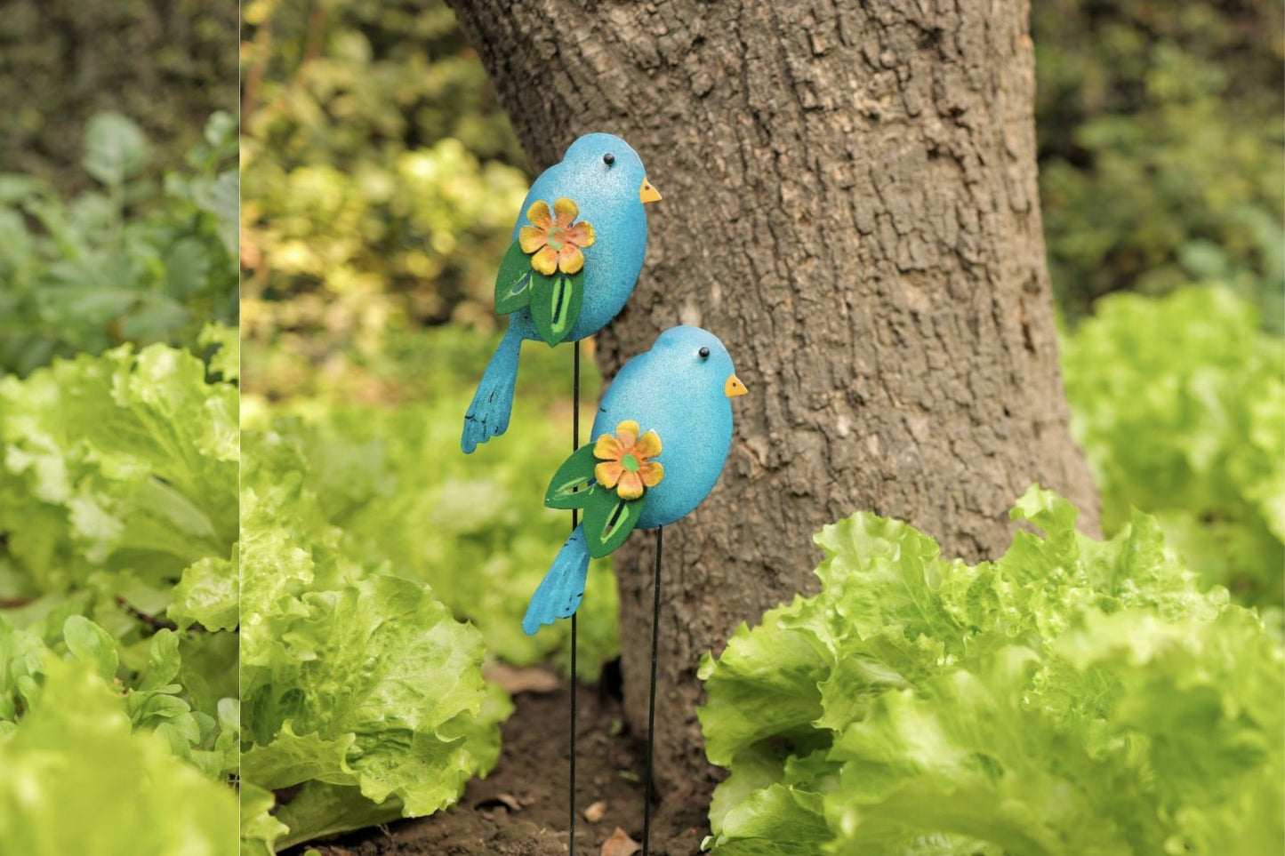 METAL BLUE BIRD DIGGER FOR GARDEN DECOR