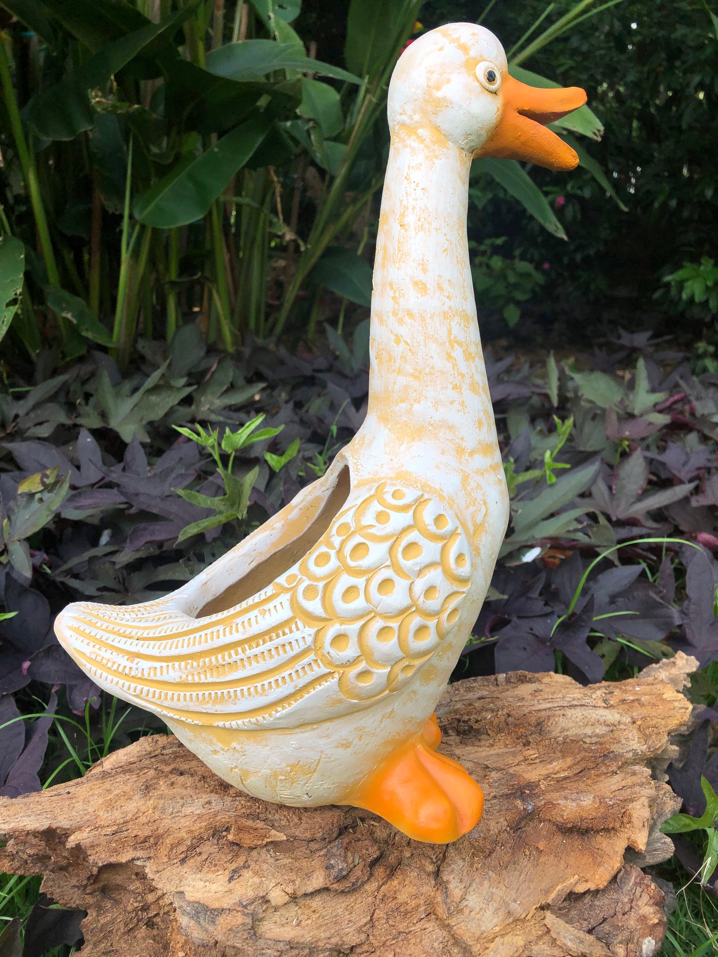 GOOSE ANIMAL PLANT TERRACOTA POT BALCONY GARDEN HOME DECOR