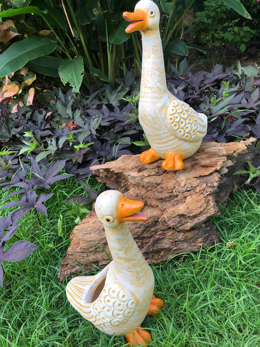 Goose Animal Plant Terracotta Pot Balcony Garden Home Decor