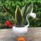 Unique Baby Duck Bird Planter in Ceramic Metal for Home Garden Balcony Decor