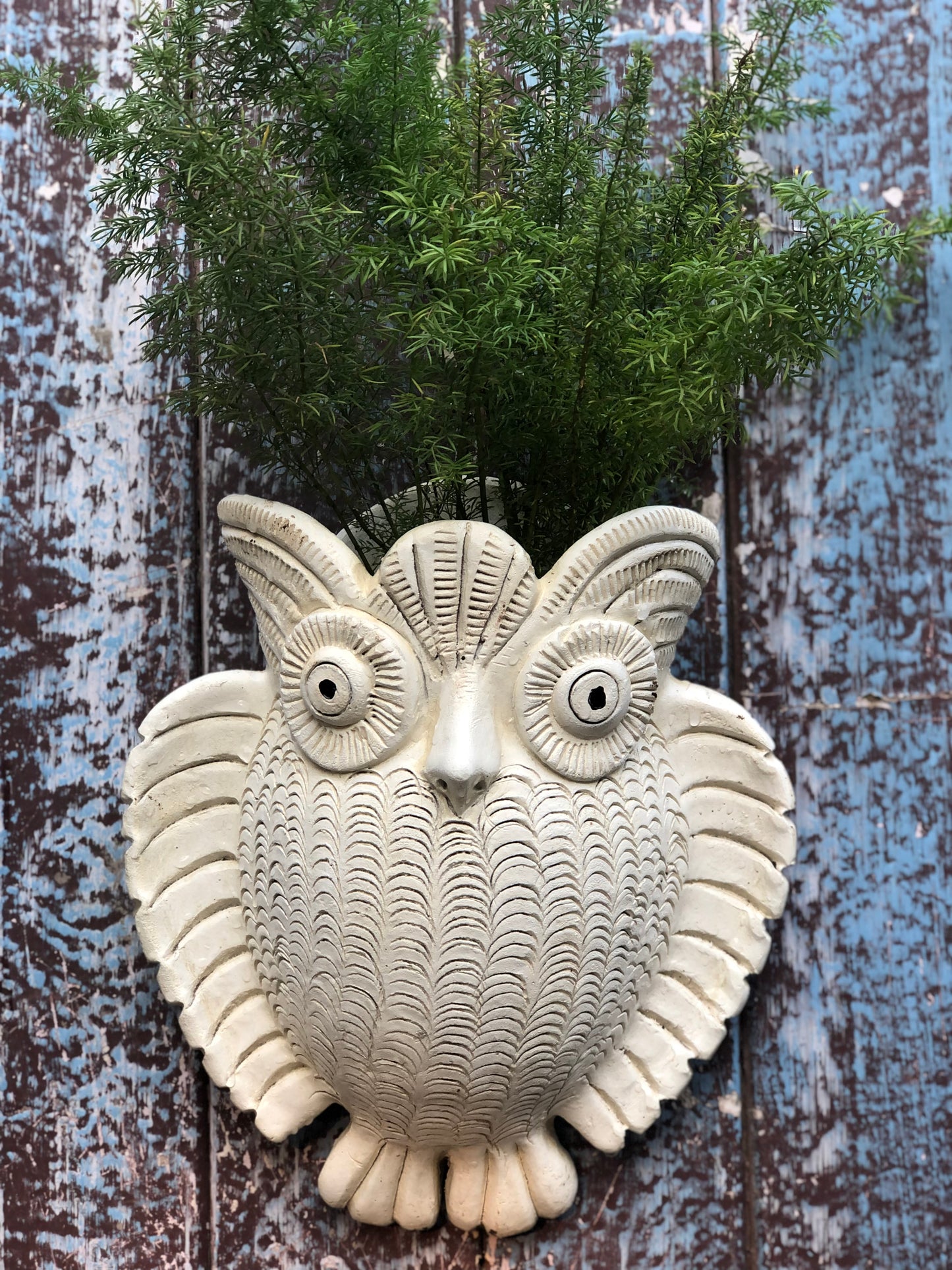 TERRACOTTA WALL OWL PLANTER POT FOR HOME GARDEN BALCONY DECOR