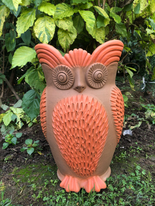 Terracotta owl planter extra large