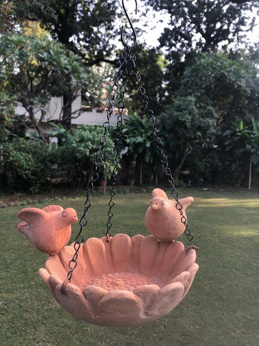 Bird Bath or Feeder in Terracotta for Home Garden Balcony decor
