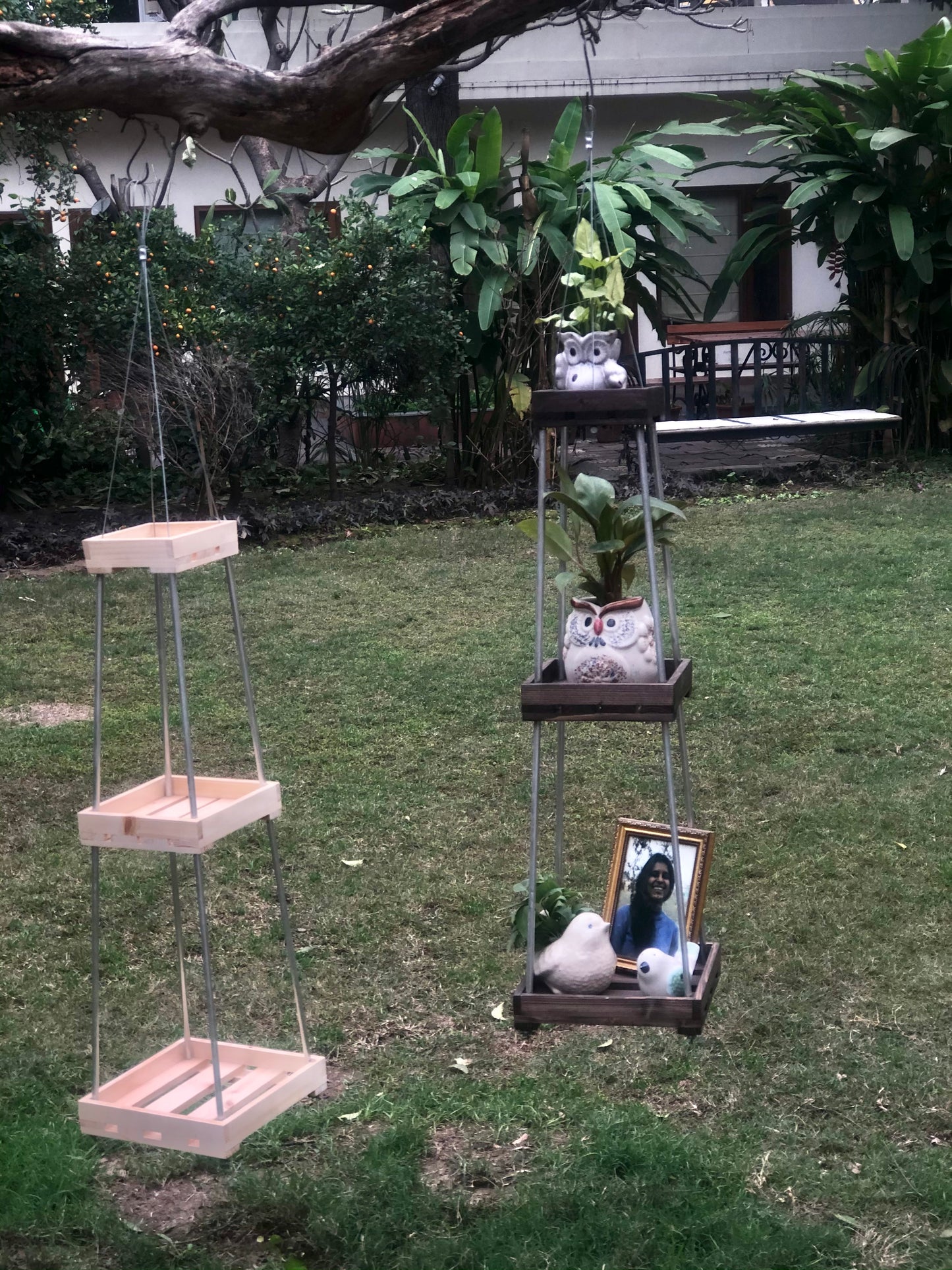 VERTICAL HANGING PLANT WITH SHELVES